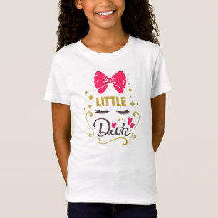 Little Diva Typography Girl Pink Schattige T-shirt