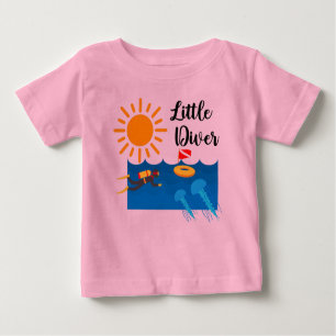 Little Diver with Jelly Fish - Baby Fine Jersey T-