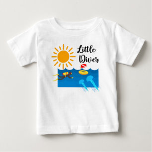 Little Diver with Jelly Fish - Baby Fine Jersey T-