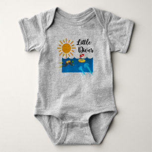 Little Diver with Jelly Fish - Baby Jersey Bodysui Romper