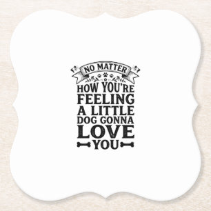 Little Dog Love You Vintage Typography Design_1 Kartonnen Onderzetters