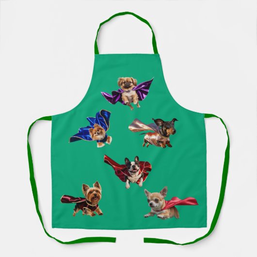 Little Dog Superhero Apron Schort (Voorkant)