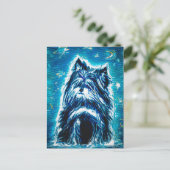 Little Doggy in blue Briefkaart (Staand voorkant)