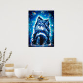Little Doggy in blue Poster (Keuken)