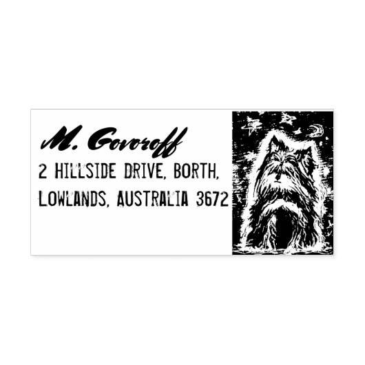 Little Doggy in blue Rubberstempel (Afrduk)