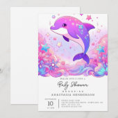 Little Dolphin Baby shower Kaart (Voorkant / Achterkant)