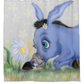 Little Donkey en Daisy - Cute Douchegordijn (Voorkant)
