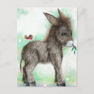 Little Donkey wonk en birdy vriend Robin Briefkaart