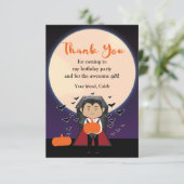 Little Dracula Vampire Halloween bedankkaart (Staand voorkant)