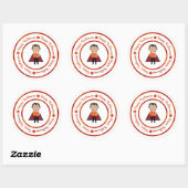 Little Dracula Vampire Happy Halloween Party Treat Ronde Sticker (Vel)