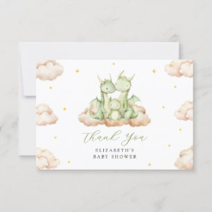 Little Dragon Baby shower Bedankkaart