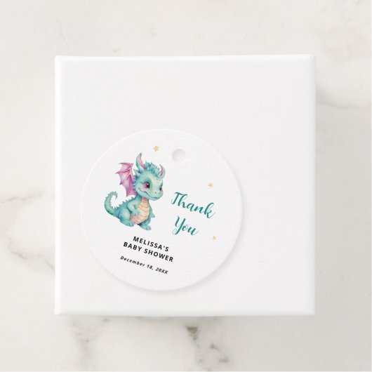 Little Dragon Baby shower Bedankt Bedankjes Labels (In situ)