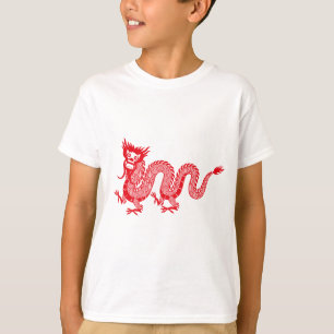 Little Dragon Delight: Chinese rode draak ontwerp T-shirt