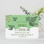 Little Dragons Glitter en Wolken Verjaardagsfeestj Kaart (Staand voorkant)