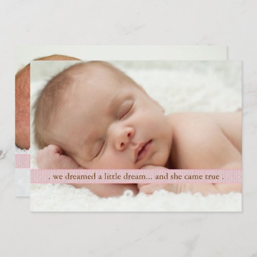 Little Dream Two Photo Faire-part de naissance mod (Devant / Derrière)