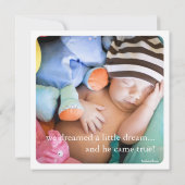 Little Dream Two Photo Square Birth Announance Aankondiging (Achterkant)
