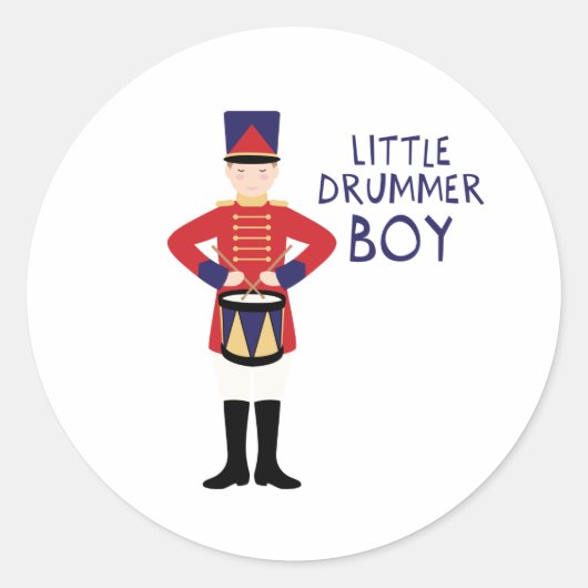 Little Drummer Boy Ronde Sticker (Voorkant)