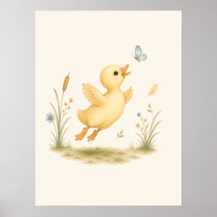 Little Duck & Butterfly-kinderkamer Poster