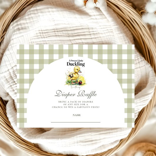 Little Duckling Baby shower Diapper Raffle Informatiekaartje