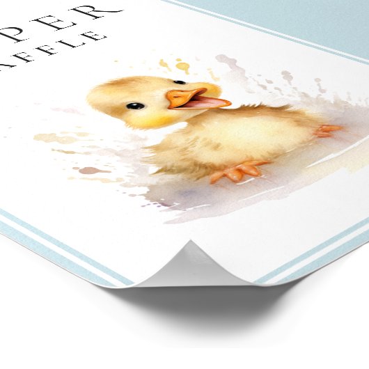 Little Duckling Baby shower Luier Raffle Poster (Hoek)