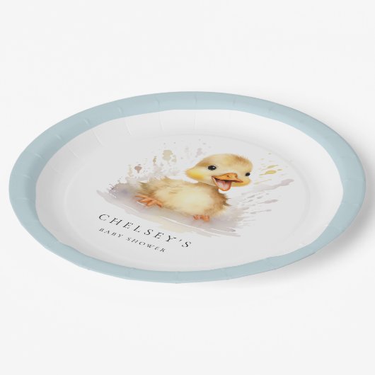 Little Duckling Baby shower Papieren Bordje (Gekanteld)