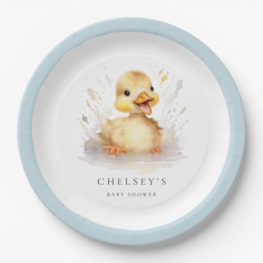 Little Duckling Baby shower Papieren Bordje (Voorkant)