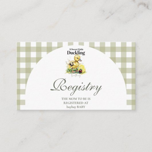 Little Duckling Baby shower Registry Informatiekaartje (Voorkant)