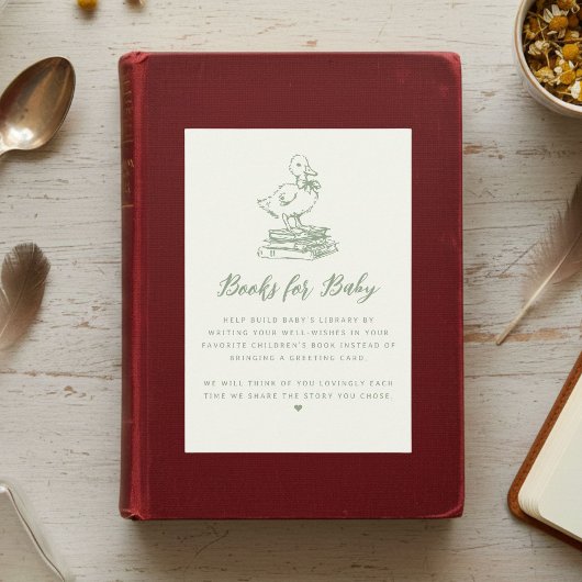 Little Duckling Duck Baby Shower Book Request Informatiekaartje