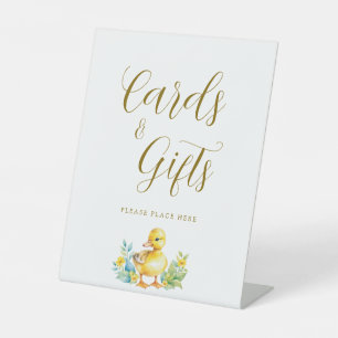 Little Duckling Duck Baby shower Kaarten en gesche Reclamebord Met Voetstuk