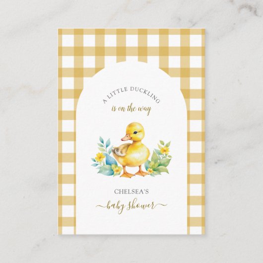 Little Duckling Duck Baby Shower Registry QR code Informatiekaartje (Achterkant)