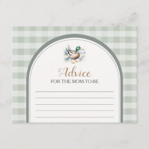 Little Duckling Gingham Baby shower advies voor ma Informatiekaartje