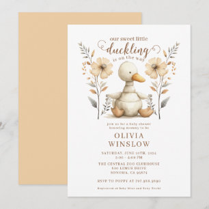 Little Duckling Waterverf Baby shower Kaart