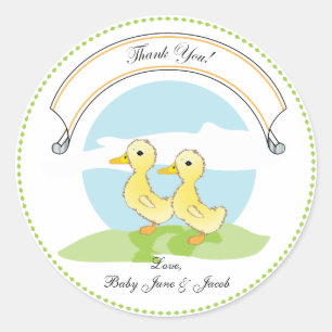 Little Ducklings   Tweeling Baby Favor Sticker