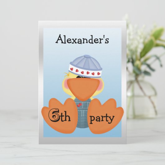 Little Ducks, Love Hearts & Boats 6th Birthday Kaart (Staand voorkant)