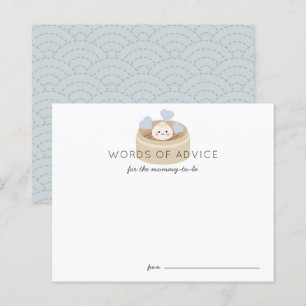 Little Dumpling Baby shower Blue Advice Kaart