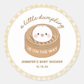 Little Dumpling Baby Shower Favor Stickers (Voorkant)