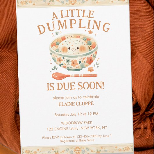 Little Dumpling Bao Bun Baby shower Kaart