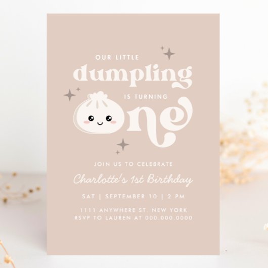 Little Dumpling Bao Dim Sum Eerste Verjaardag Kaart