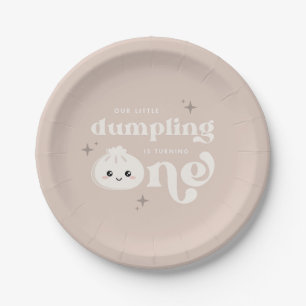Little Dumpling Bao Dim Sum Eerste Verjaardag Papieren Bordje