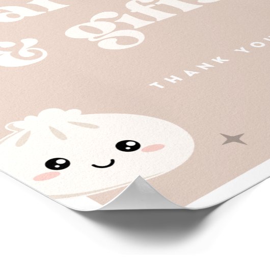 Little Dumpling Bao Dim Sum Kaarten & Geschenken T Poster (Hoek)
