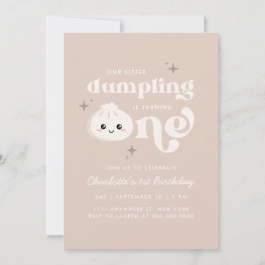 Little Dumpling Bao Dim Sum Verjaardag Uitnodiging (Voorkant)