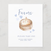 Little Dumpling Blue Baby shower voorkeursbord | w (Voorkant)