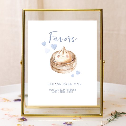 Little Dumpling Blue Baby shower voorkeursbord | w