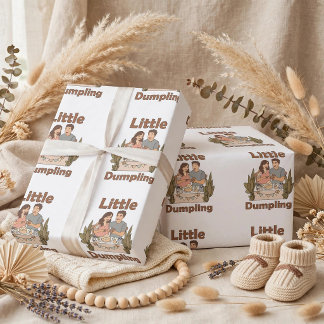 Little Dumpling Cute Parents-to-be Baby Shower Cadeaupapier
