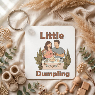 Little Dumpling Cute Parents-to-be Baby Shower Sleutelhanger