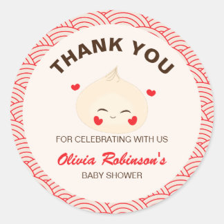 Little Dumpling Dim Sum Baby shower Ronde Sticker