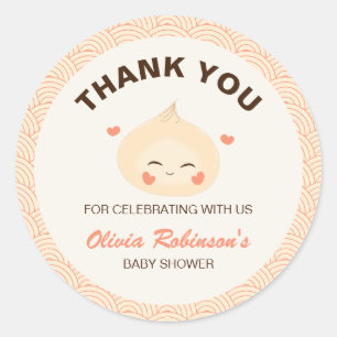 Little Dumpling Dim Sum Baby shower Ronde Sticker