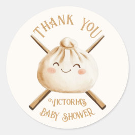 Little Dumpling Dim Sum Genderneutraal Baby shower Ronde Sticker