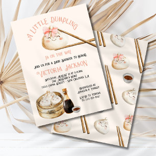 Little Dumpling Dim Sum Girl Baby shower Kaart