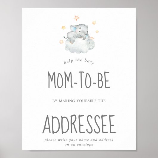Little Elephant Baby Boy Adres een Envelope Poster (Voorkant)